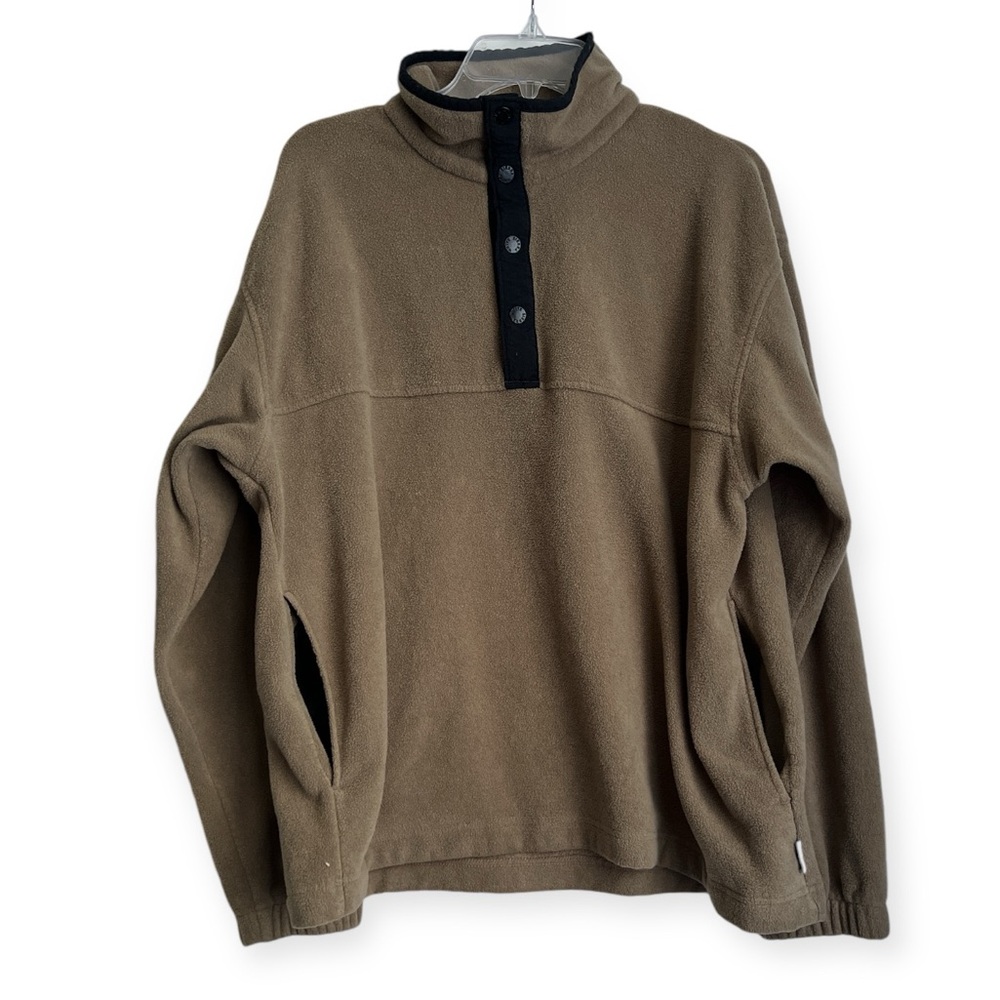 White Sierra Men’s 1/4 Button Down Fleece Long Sleeve Top Side Pockets L…